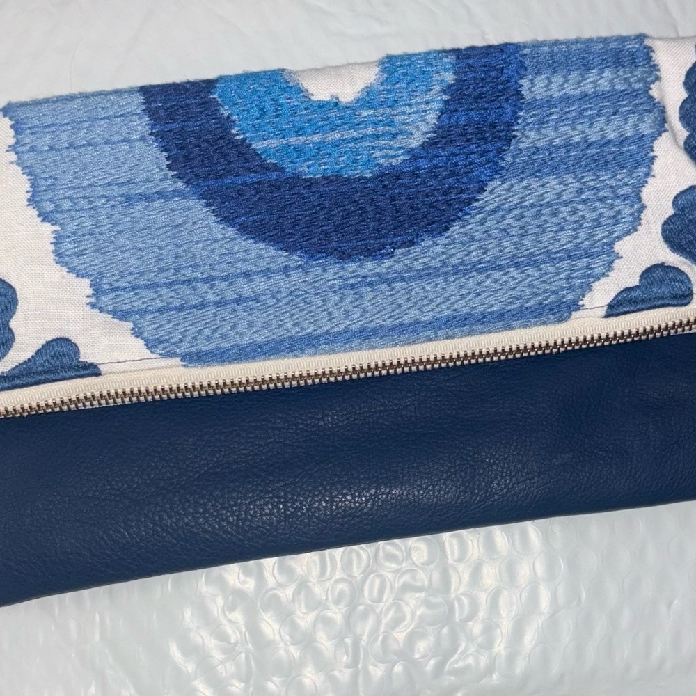 Genuine Leather & Embroidered  Evil Eye clutch Bag unique stunning